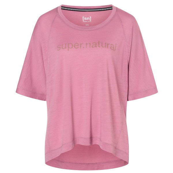 super.natural - Women's Liquid FloTee - Merinoshirt Gr S rosa von super.natural