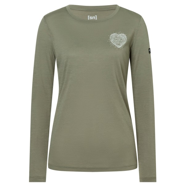 super.natural - Women's Little Heartwood L/S - Longsleeve Gr 34 - XS oliv von super.natural