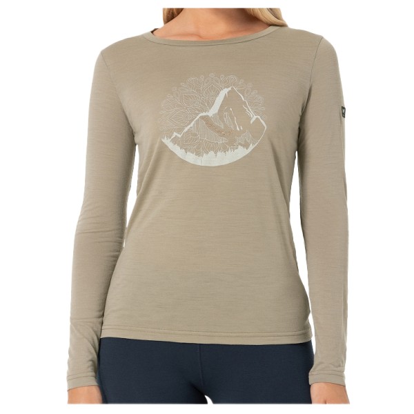 super.natural - Women's Mountain Mandala Tree L/S - Longsleeve Gr 34 - XS beige von super.natural