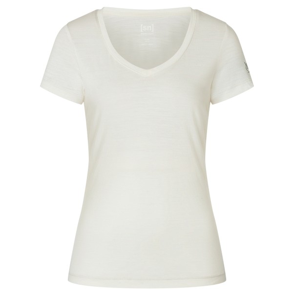 super.natural - Women's Sierra 140 V Neck - Merinoshirt Gr S weiß von super.natural