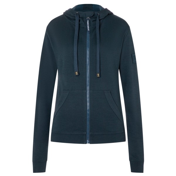 super.natural - Women's Solution Bio Hoodie - Merinohoodie Gr XS blau von super.natural