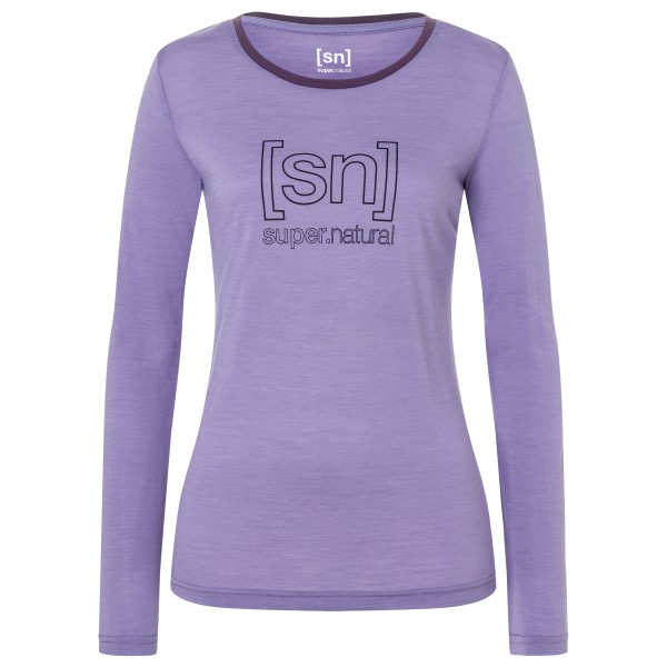 super.natural - Women's The Essential Logo L/S - Longsleeve Gr L lila von super.natural