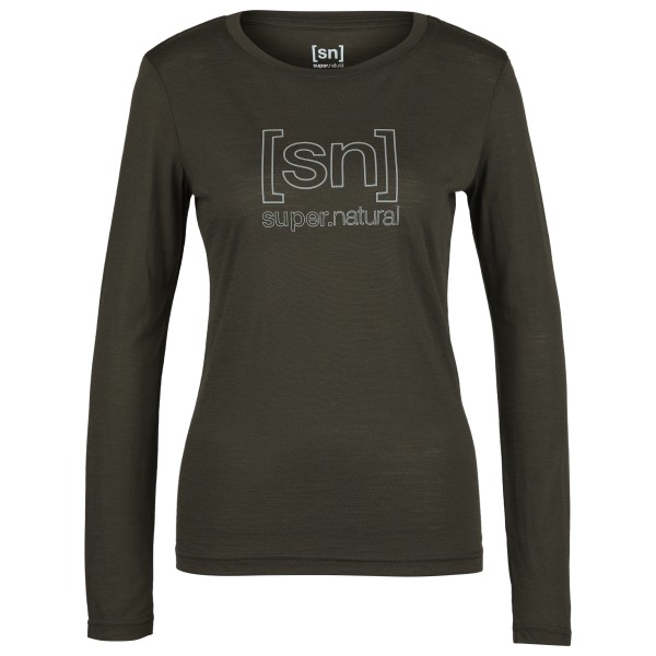 super.natural - Women's The Essential Logo L/S - Longsleeve Gr XS oliv von super.natural