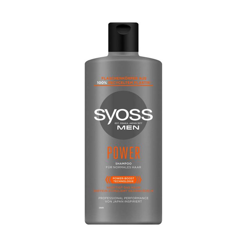 Syoss - Men Power Herrenshampoo Power, 440 ml, Schwarz Leicht von Syoss