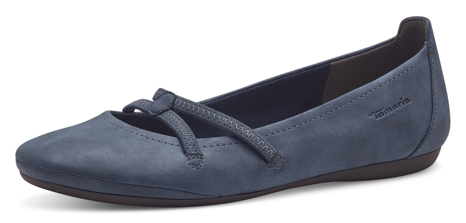 Tamaris Ballerina »Caterina«, Flats, Festtagsmode, Slipper mit Gummizugriemchen Tamaris Ballerina »Caterina«, Flats, Festtagsmode, Slipper mit Gummizugriemchen von tamaris