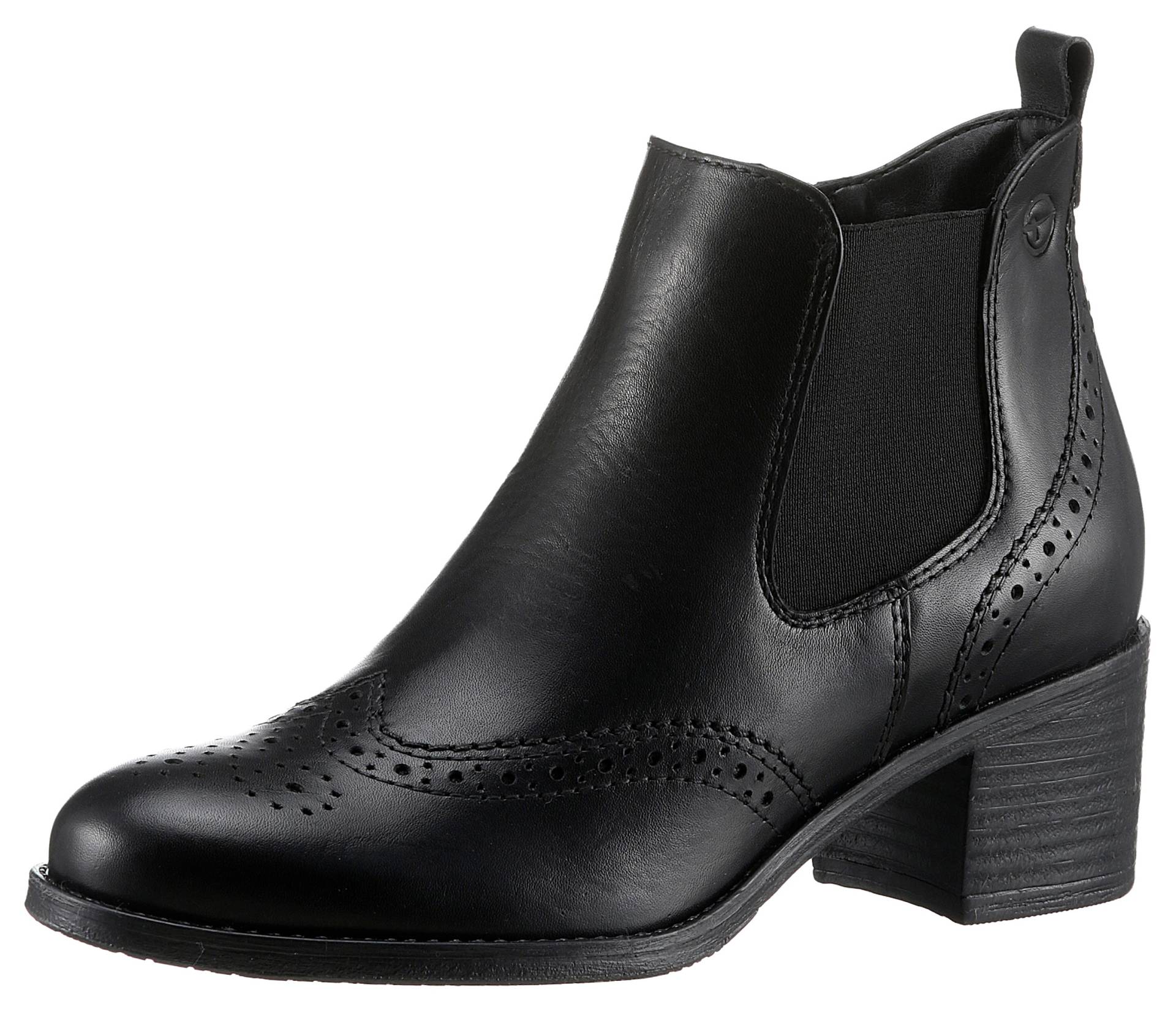 Tamaris Chelseaboots, Blockabsatz, Stiefelette, Ankleboots mit eleganter Lyralochung von tamaris