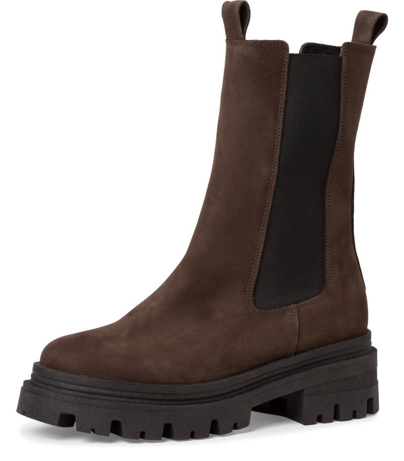 Tamaris Chelseaboots, Blockabsatz, Schlupfboots, Kurzstiefel, beidseitige Stretcheinsätze von tamaris