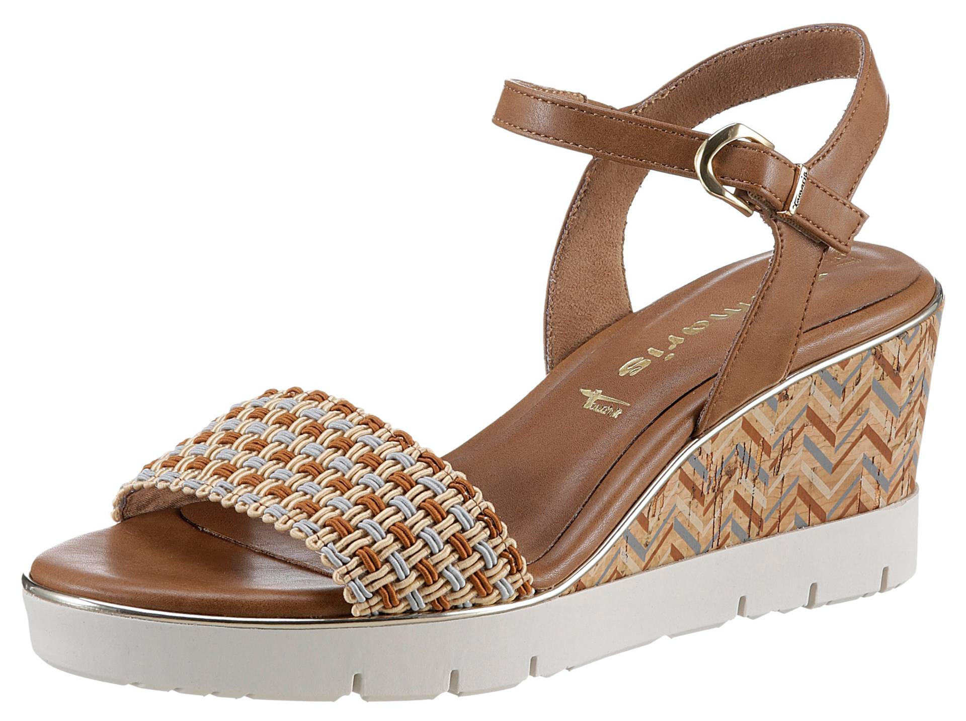 Tamaris Keilsandalette, Sommerschuh, Sandale, Keilabsatz, mit Muster am Absatz von tamaris