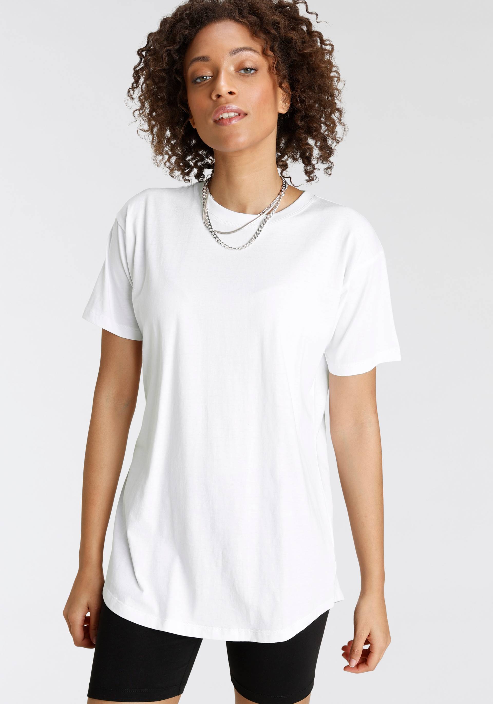 Tamaris Oversize-Shirt, Kurzarm, weiter Schnitt, Basic-Stil, Rundhalsausschnitt Tamaris Oversize-Shirt, Kurzarm, weiter Schnitt, Basic-Stil, Rundhalsausschnitt von tamaris
