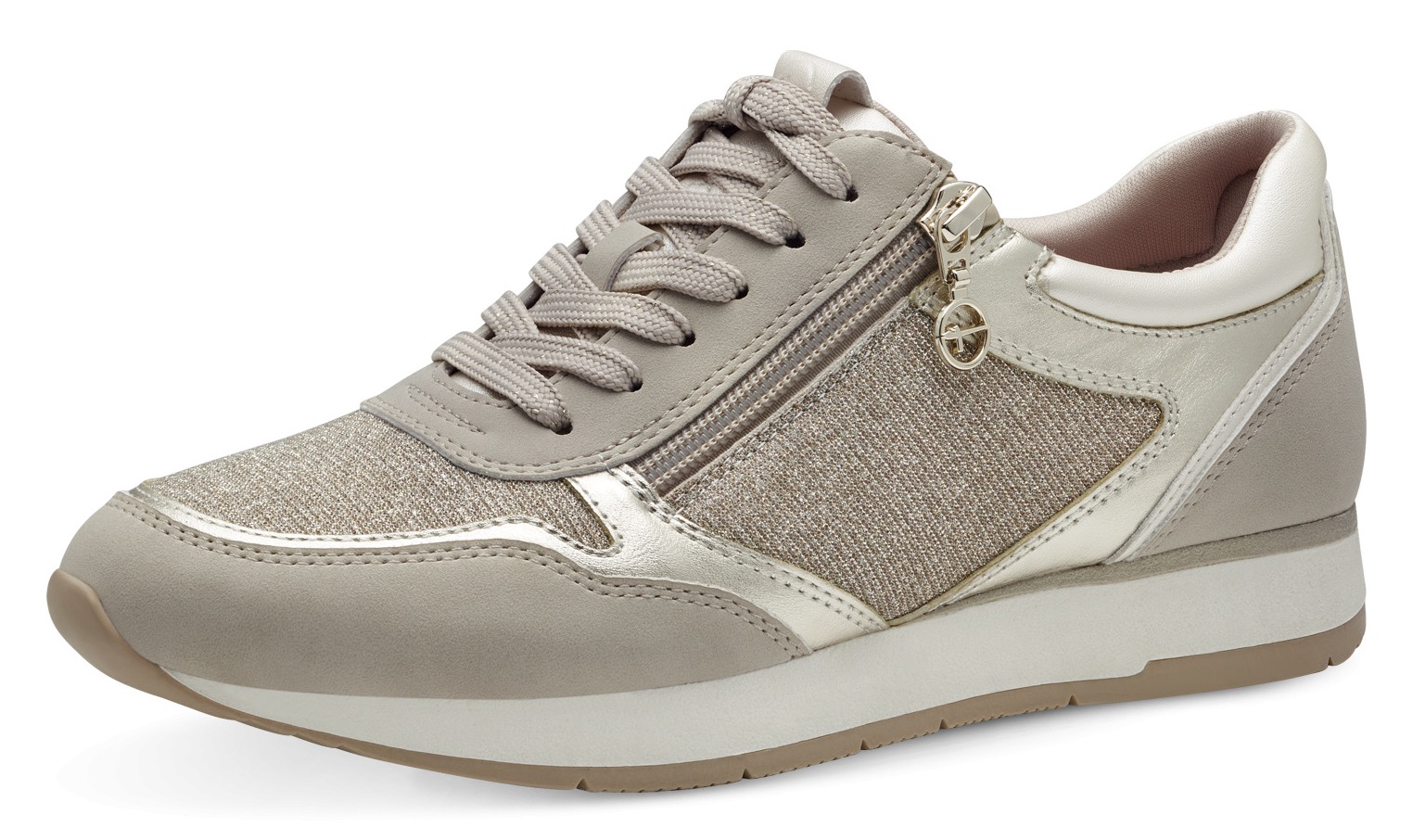 Tamaris Plateausneaker, Freizeitschuh, Halbschuh, Schnürschuh mit dezenten Metallic-Details von tamaris