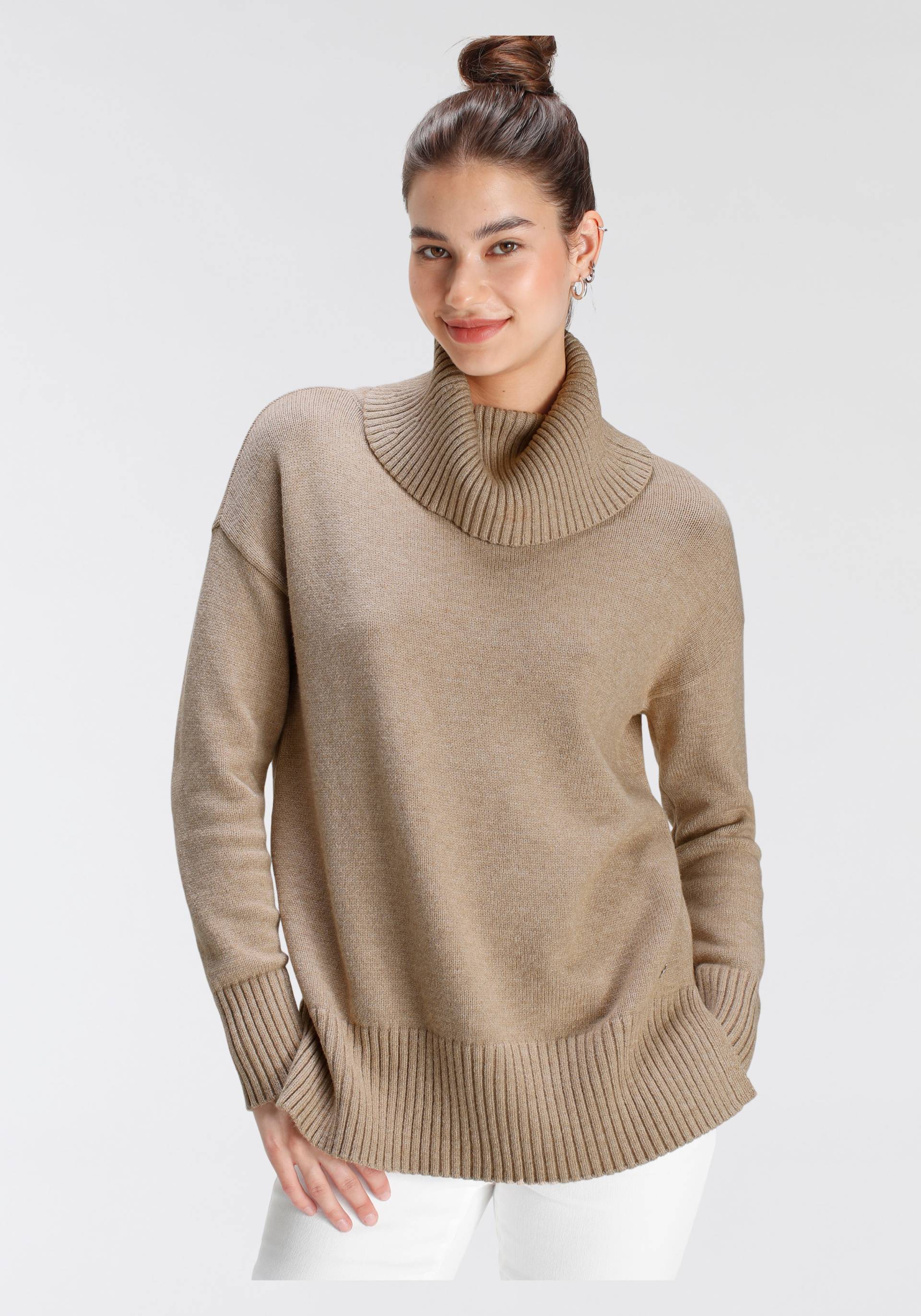 Tamaris Rollkragenpullover, mit Rippdetails Tamaris Rollkragenpullover, mit Rippdetails von tamaris