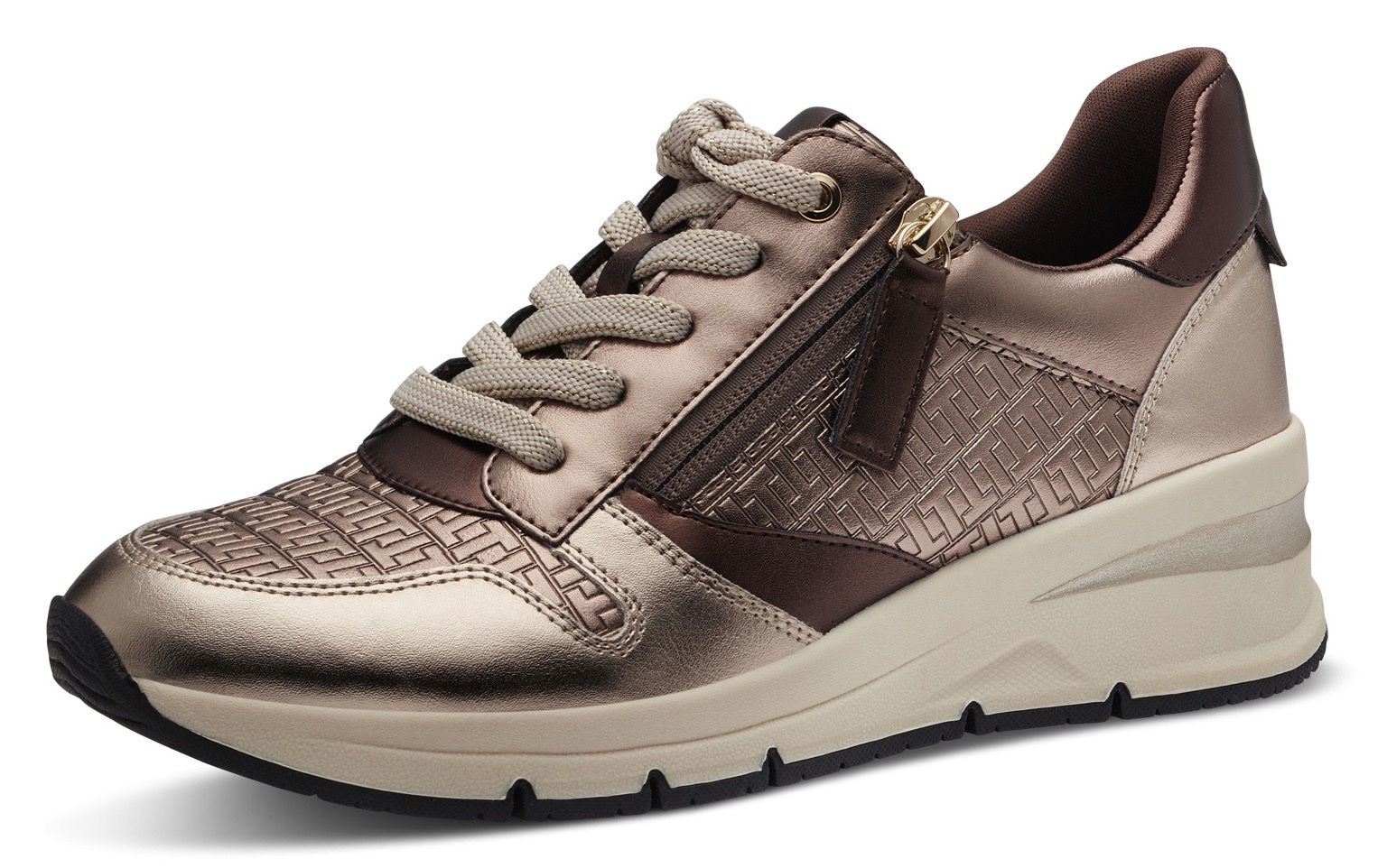 Tamaris Sneaker, mit trendigen Metallic-Details, Freizeitschuh, Halbschuh, Schnürschuh von tamaris