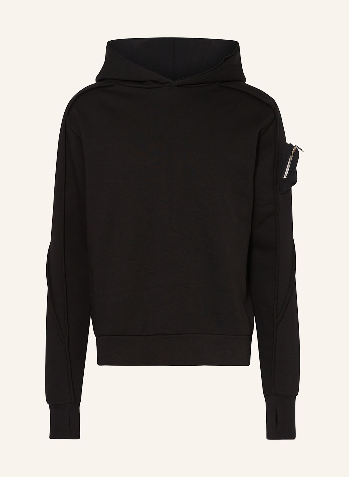 Thom/Krom Hoodie Im Materialmix schwarz von thom/krom