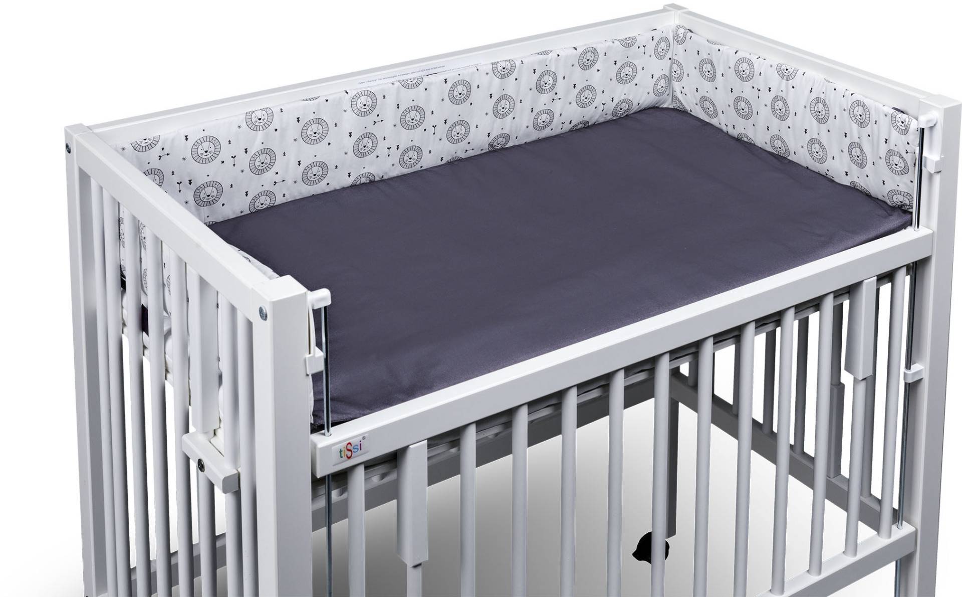 tiSsi® Bettnestchen »Maxi, grau Lion«, (2 tlg., Nestchen und Einlage), passend für tiSsi® Beistellbett 50x90 cm von tiSsi®