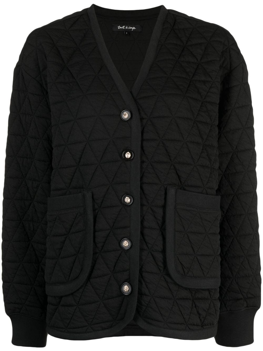 tout a coup V-neck quilted bomber jacket - Black von tout a coup