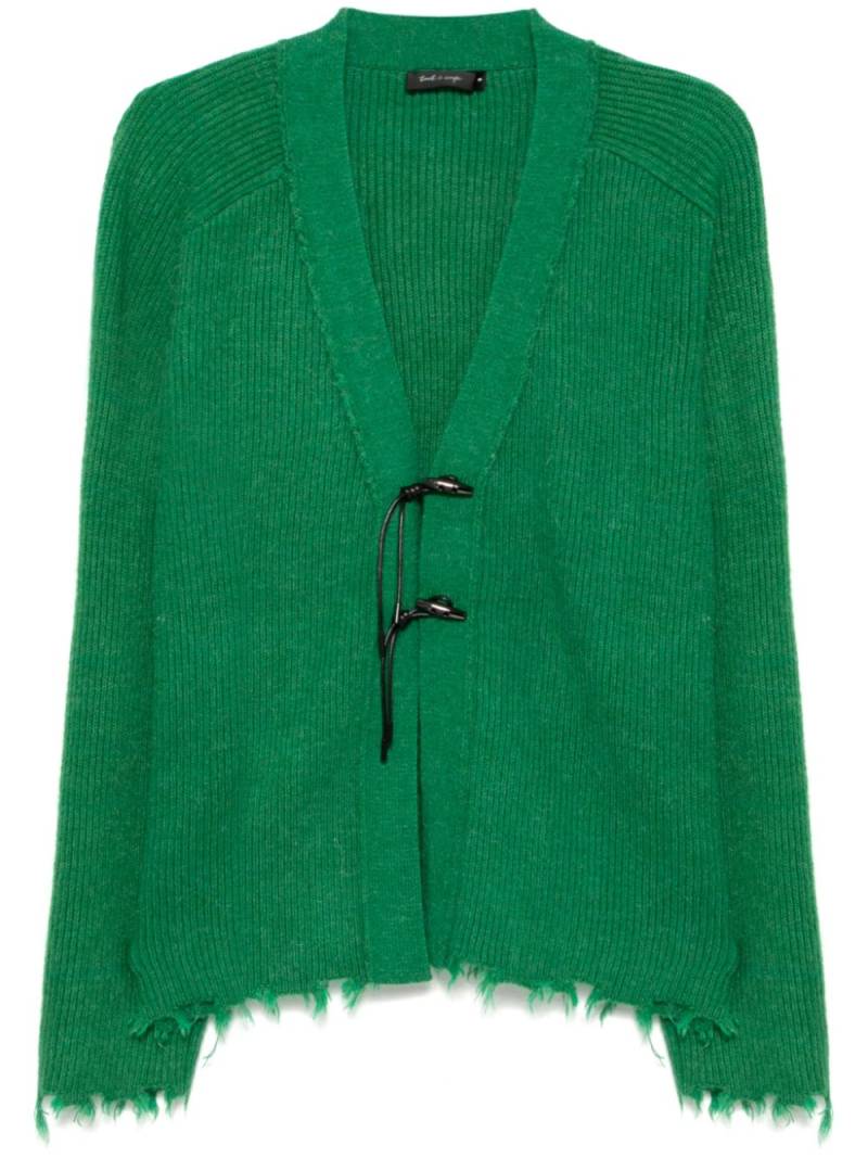 tout a coup V-neck raw-edged cardigan - Green von tout a coup