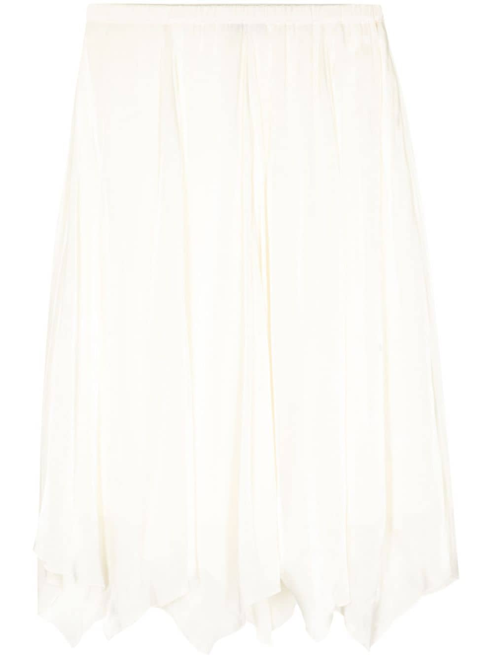 tout a coup asymmetric-hem midi skirt - White von tout a coup