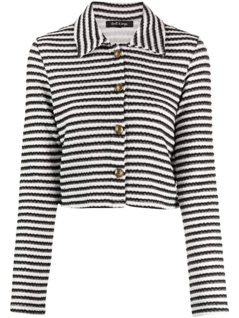 tout a coup bouclé stripe-pattern top - White von tout a coup