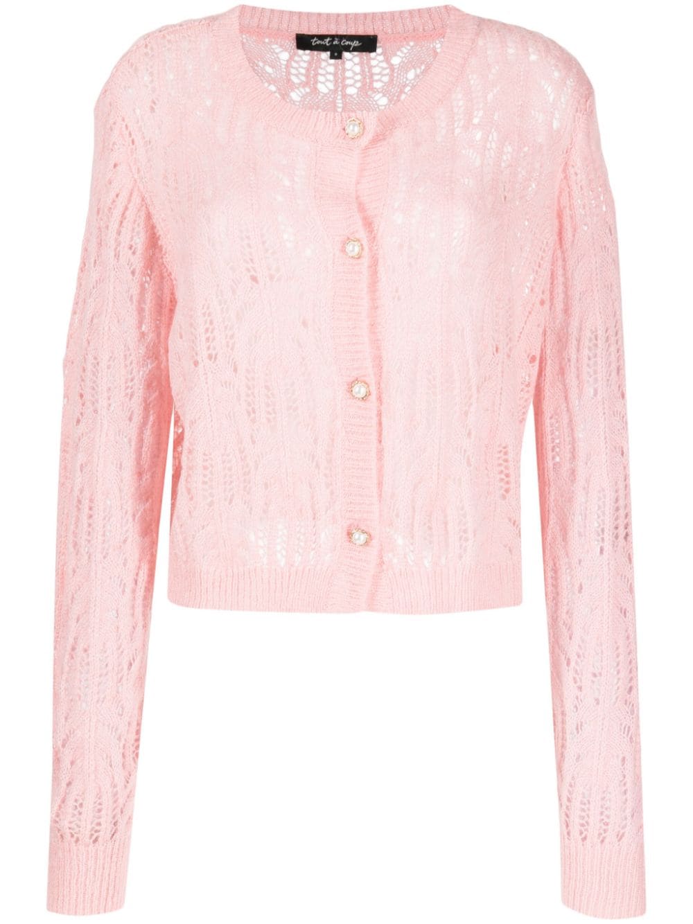 tout a coup button-up crochet-knit cardigan - Pink von tout a coup