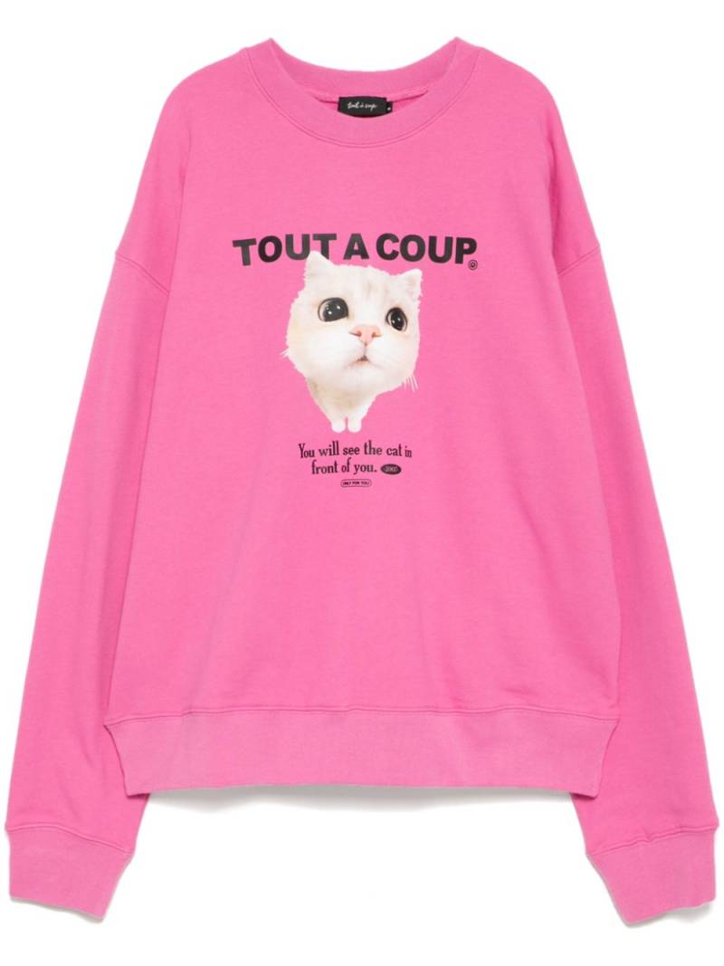 tout a coup cat-print sweatshirt - Pink von tout a coup