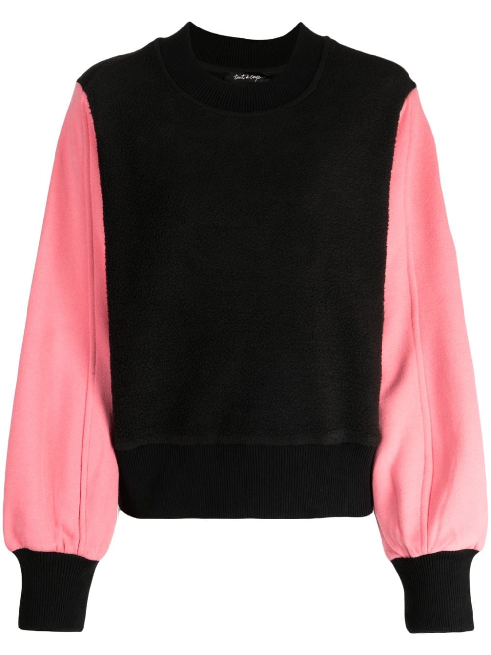 tout a coup contrasting-sleeves fleece sweatshirt - Black von tout a coup