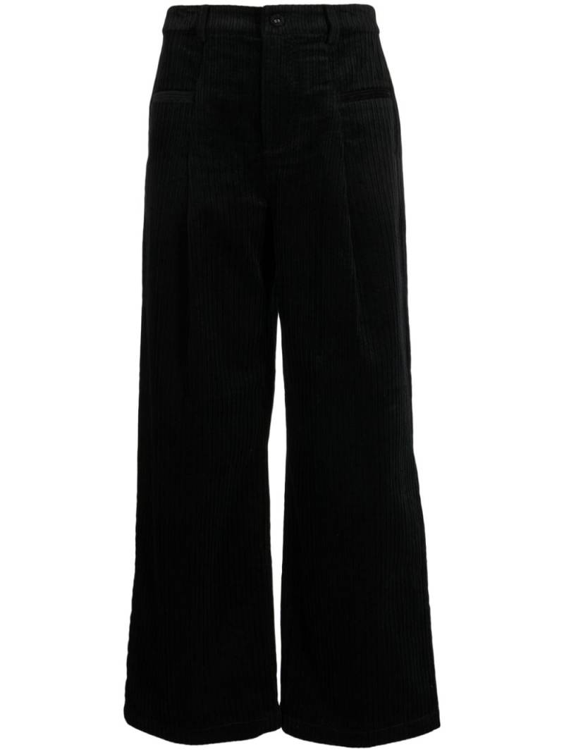 tout a coup corduroy cotton palazzo trousers - Black von tout a coup