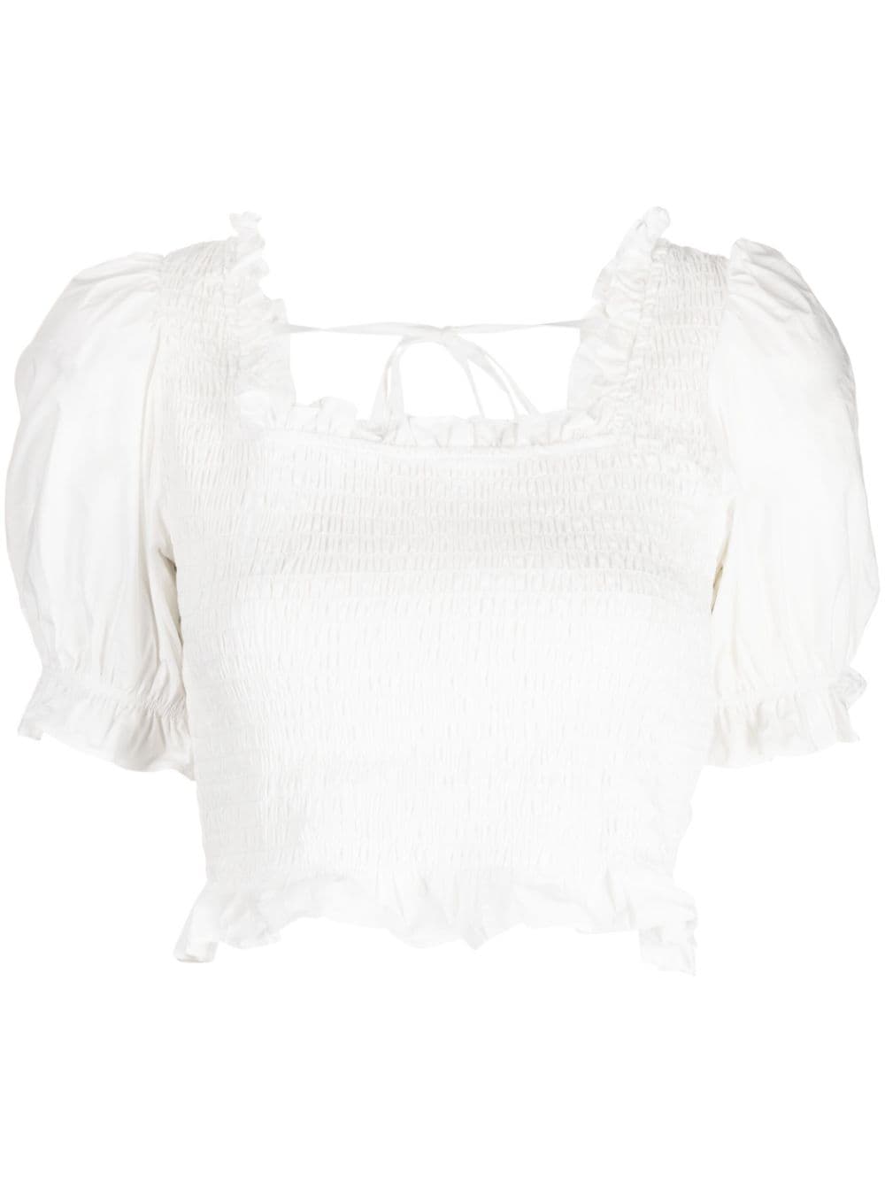 tout a coup cropped smock blouse - White von tout a coup