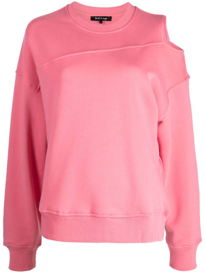 tout a coup cut-out panelled cotton sweatshirt - Pink von tout a coup