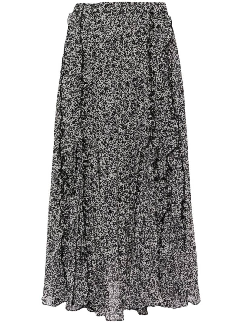 tout a coup daisy print ruffle edged skirt - Black von tout a coup