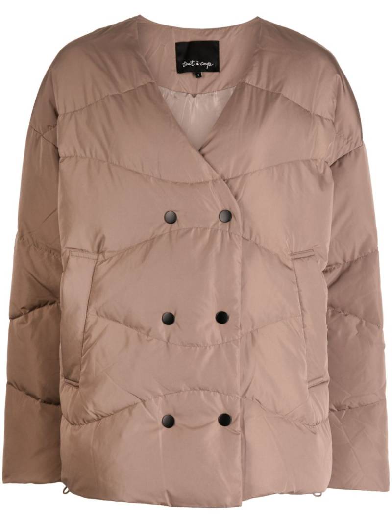 tout a coup double-breasted quilted jacket - Brown von tout a coup