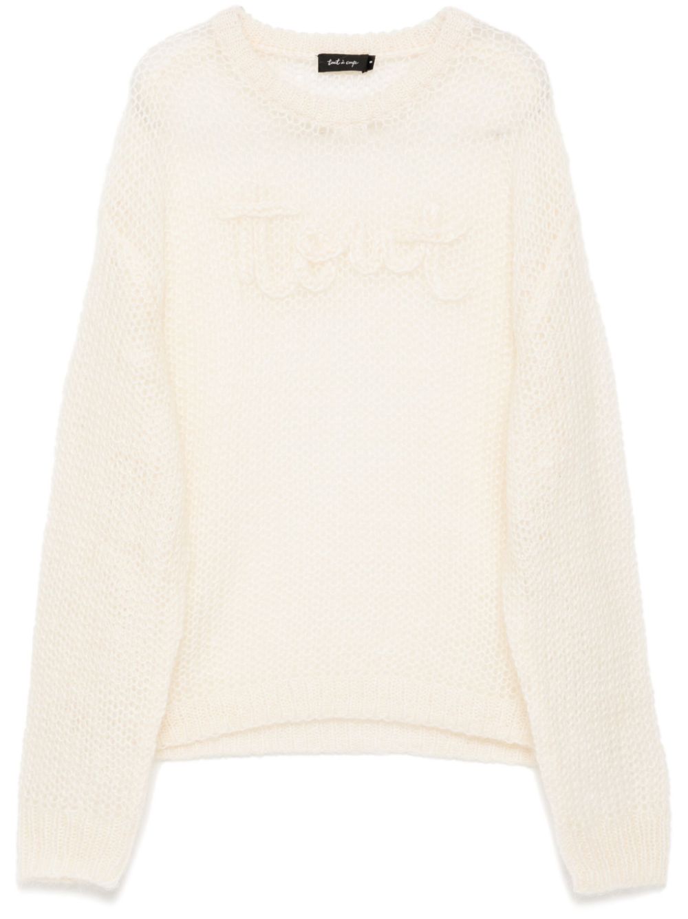 tout a coup embroidered logo jumper - Neutrals von tout a coup