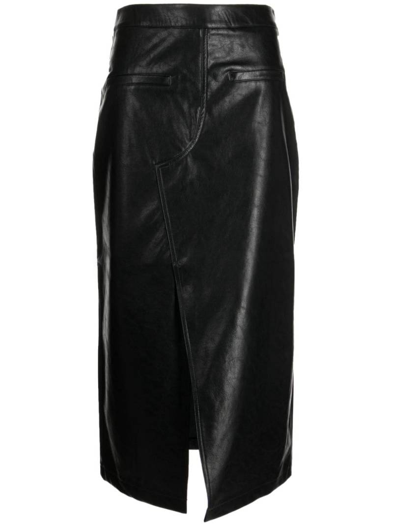 tout a coup faux-leather pencil midi skirt - Black von tout a coup