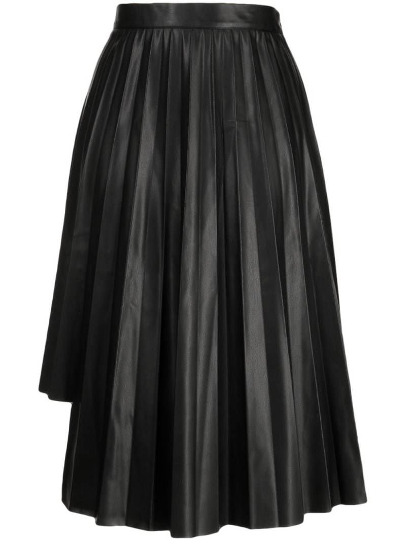 tout a coup fully-pleated faux-leather midi skirt - Black von tout a coup