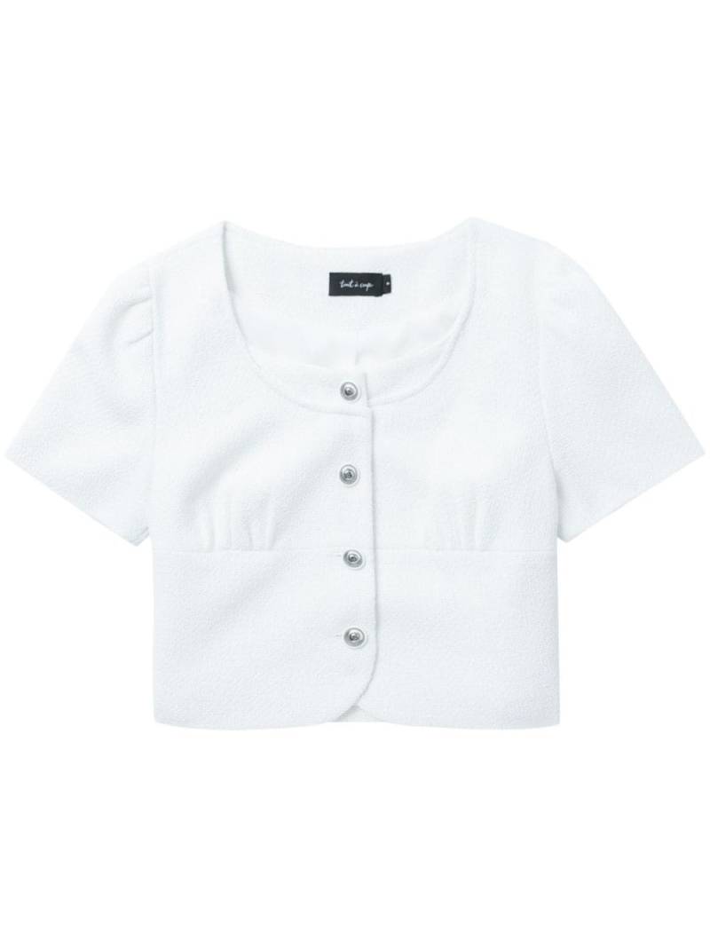 tout a coup gathered-detail button-up crop top - White von tout a coup