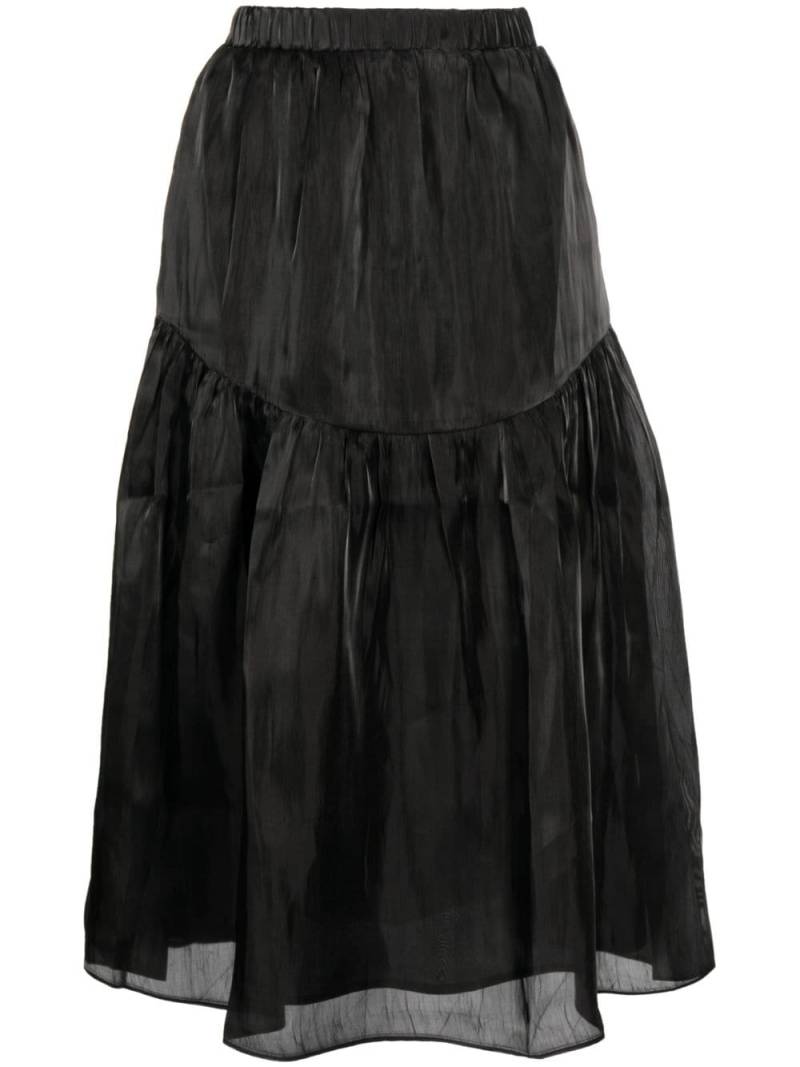 tout a coup gathered textured midi skirt - Black von tout a coup