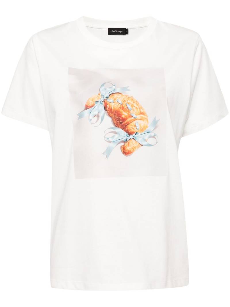 tout a coup graphic-print cotton T-shirt - White von tout a coup