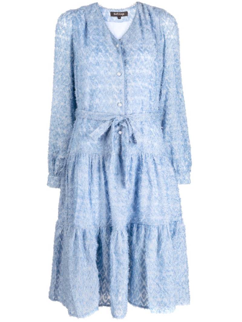 tout a coup lace-detailing pearl-fastening dress - Blue von tout a coup