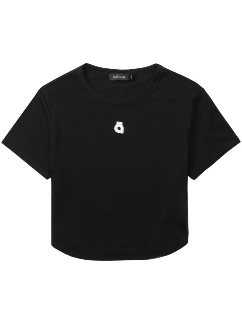 tout a coup logo-appliqué jersey T-shirt - Black von tout a coup