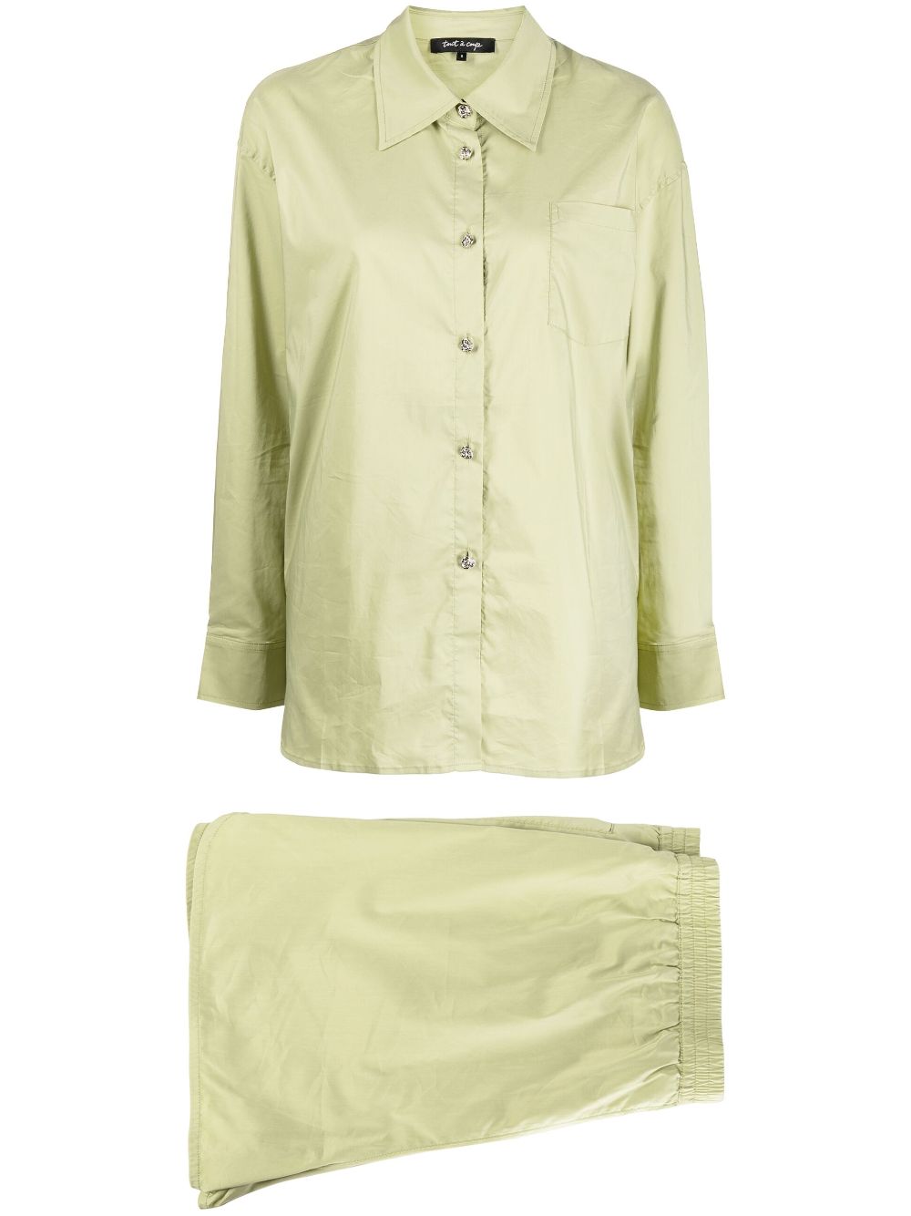 tout a coup long-sleeve cotton-blend shirt - Green von tout a coup