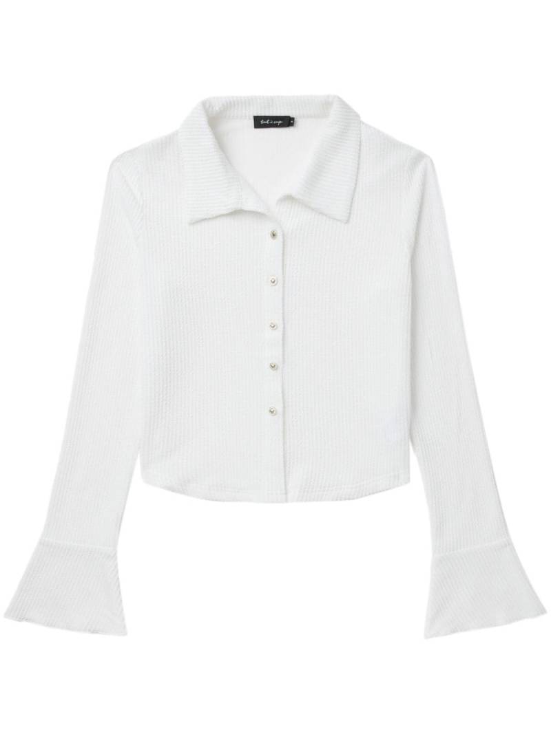 tout a coup long-sleeved seersucker shirt - White von tout a coup