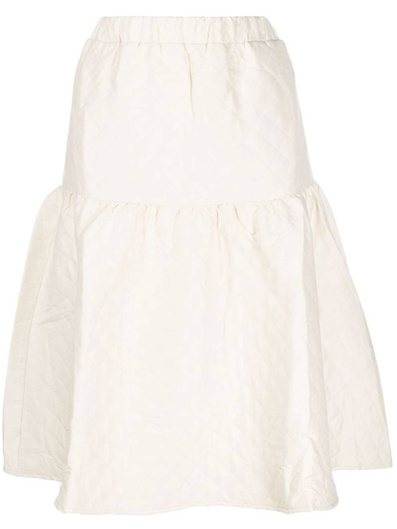 tout a coup quilted flared midi skirt - White von tout a coup