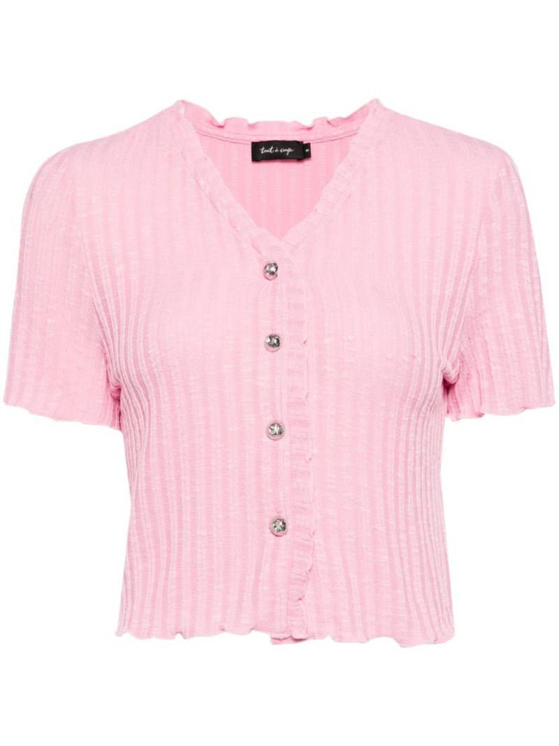 tout a coup ribbed button-up T-shirt - Pink von tout a coup