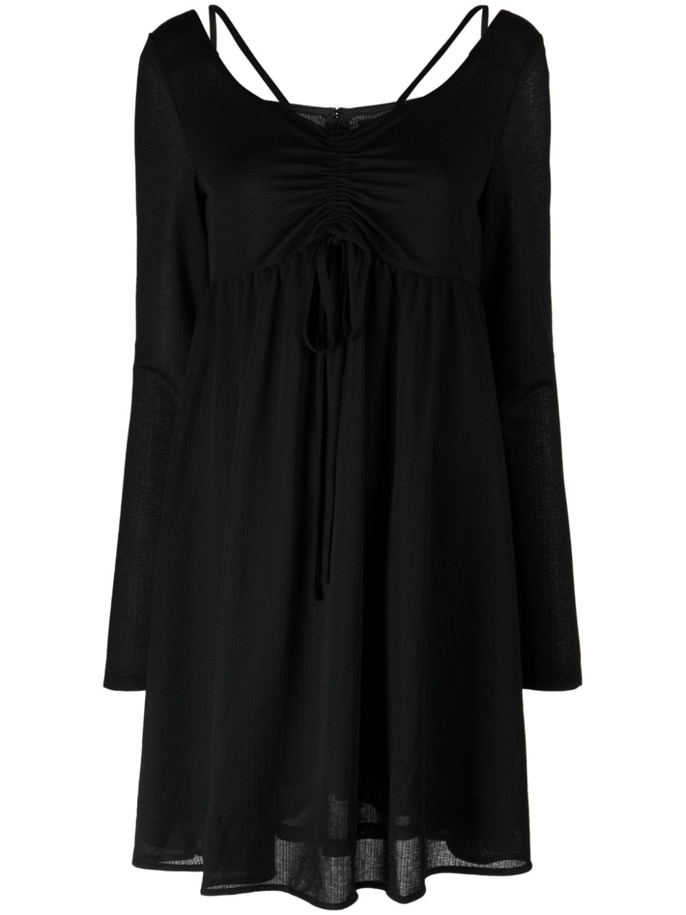 tout a coup ruched-detail long-sleeve minidress - Black von tout a coup