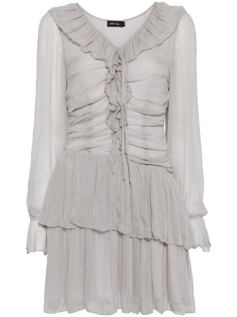 tout a coup ruffle-detailing mini dress - Grey von tout a coup