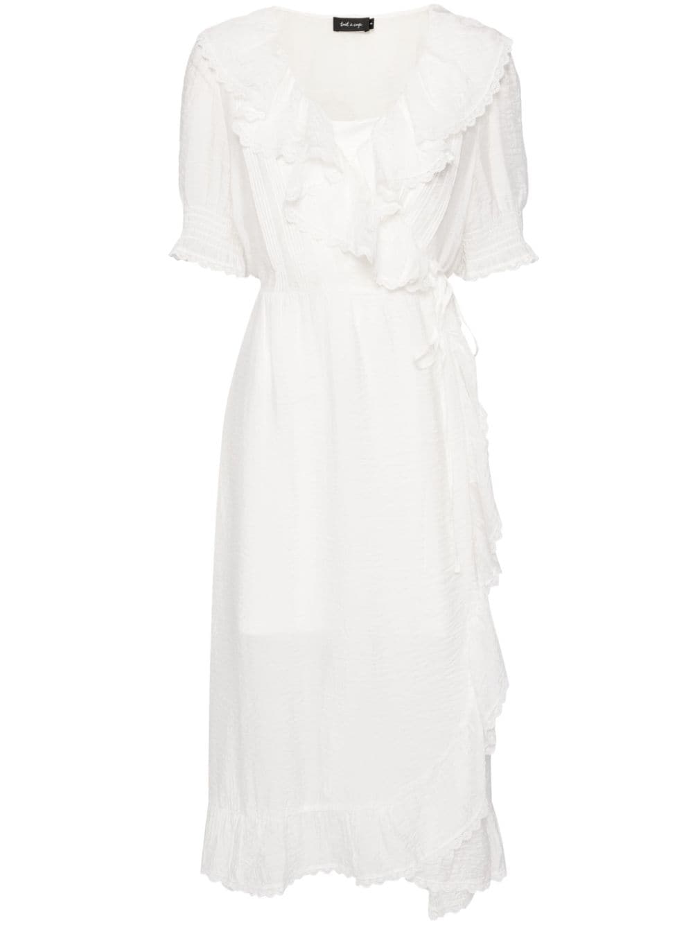 tout a coup ruffle lace-up dress - White von tout a coup