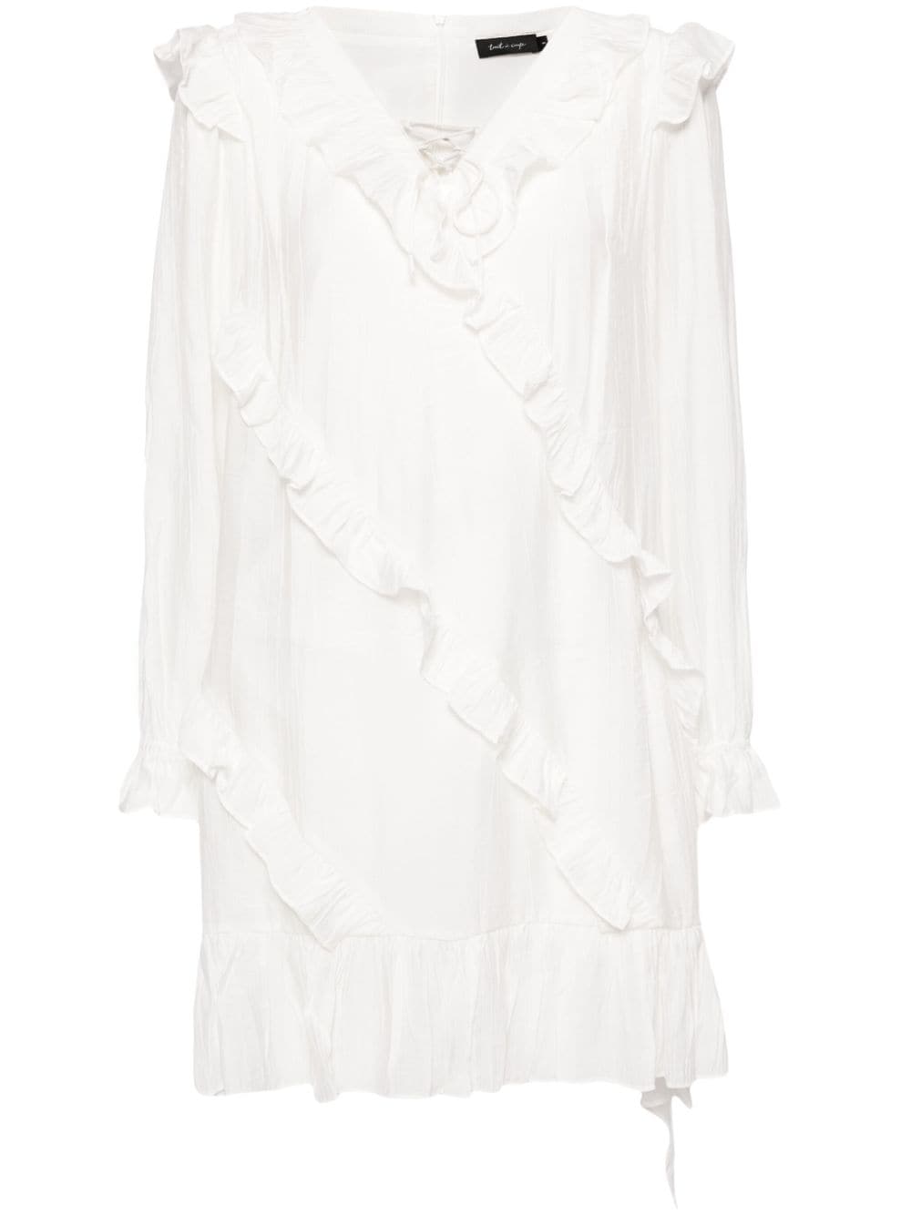 tout a coup ruffled mini dress - White von tout a coup