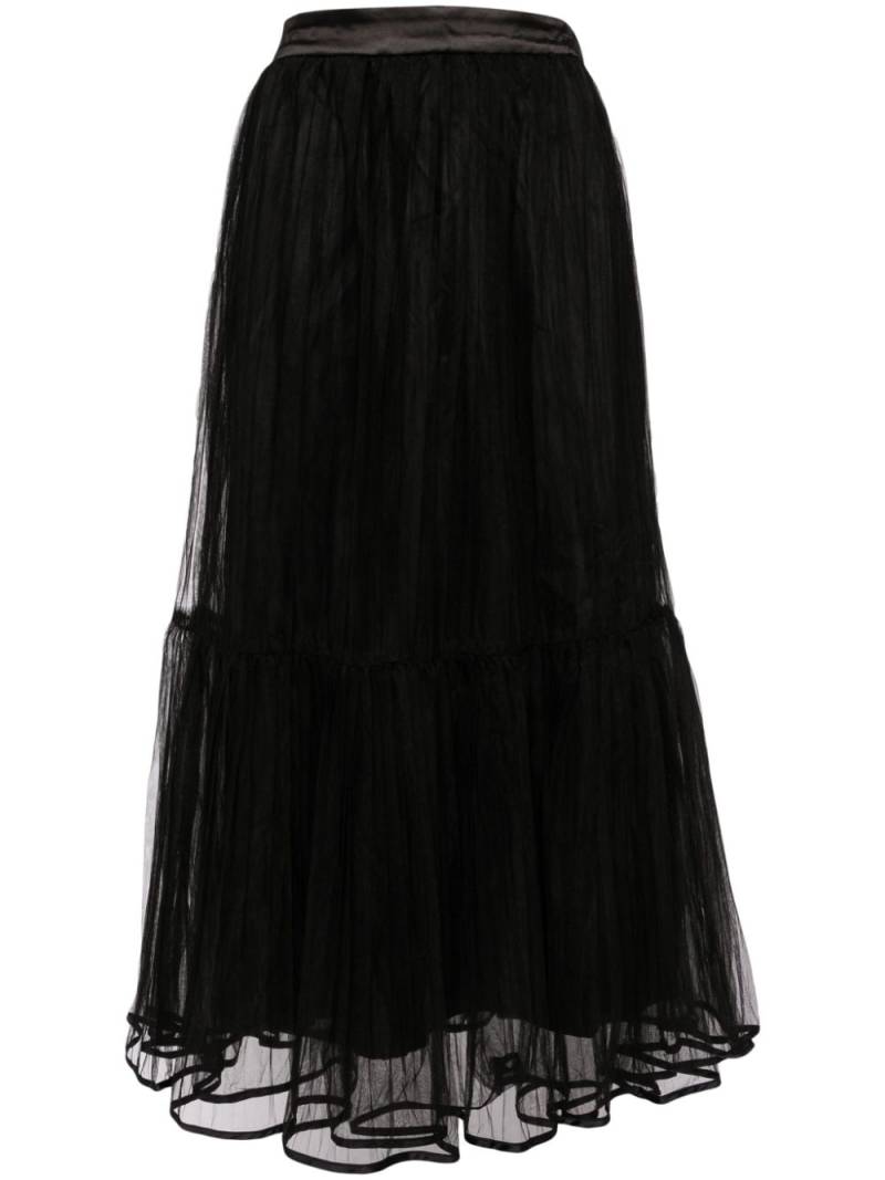 tout a coup satin hem tulle skirt - Black von tout a coup