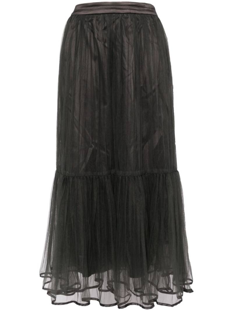 tout a coup satin hem tulle skirt - Grey von tout a coup