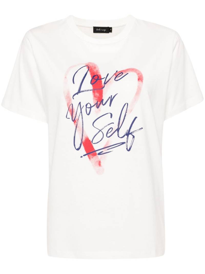 tout a coup slogan-print cotton T-shirt - White von tout a coup