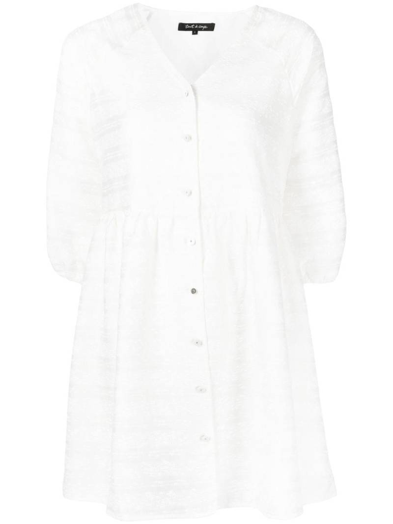 tout a coup striped V-neck dress - White von tout a coup